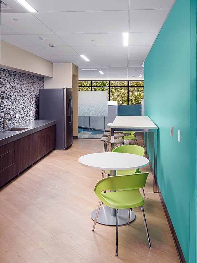 Photograph of Raley's break room and communal seating